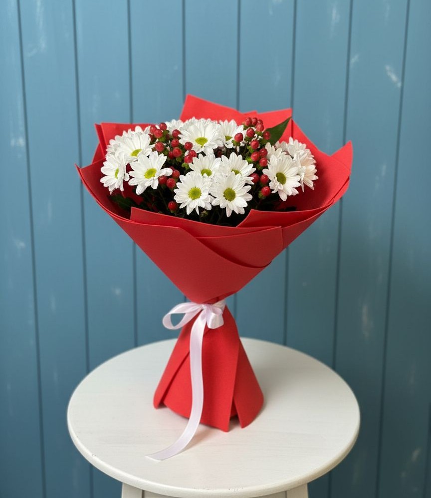 Букет цветов из: Хризантемы в Знаменском Краснодарский край