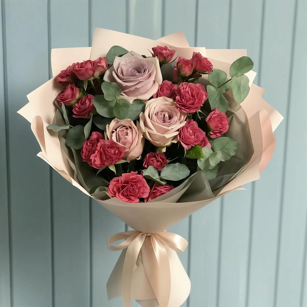Букет цветов из: Гвоздики и Розы в Знаменском Краснодарский край