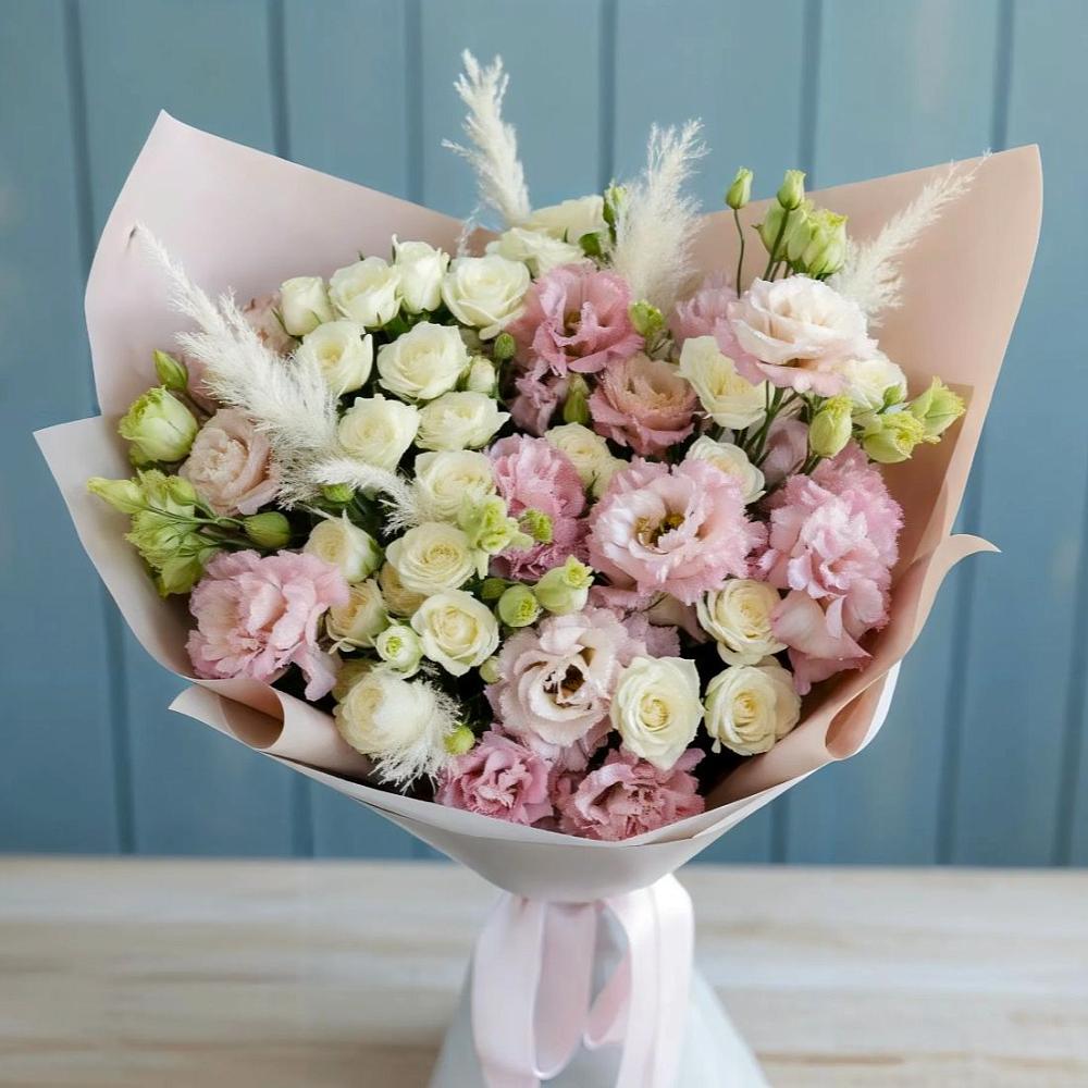 Букет цветов из: Альстромерии и Розы в Знаменском Краснодарский край