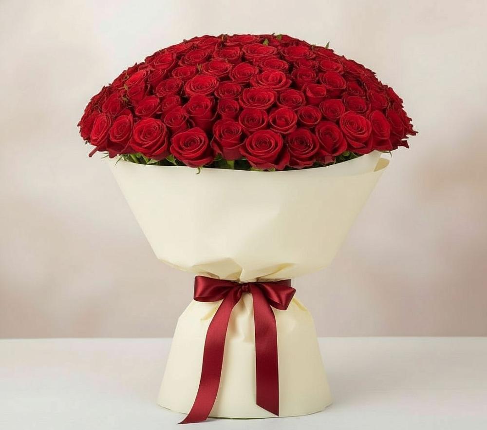 Букет 101 Красная роза Милано в Знаменском Краснодарский край