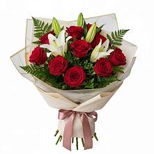Букет цветов из:  Лилии и Розы #REPLACE_PRED# Знаменском Краснодарский край