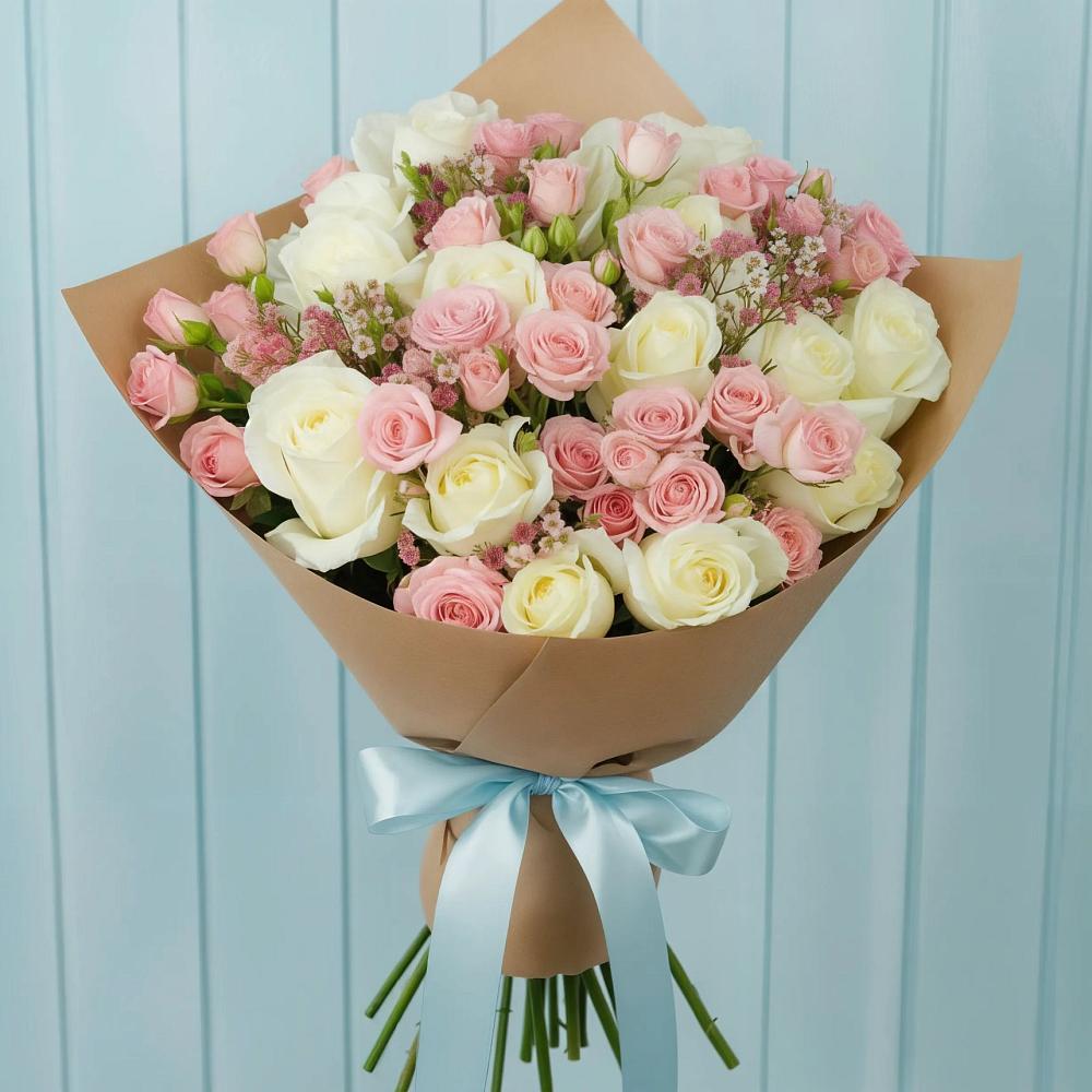 Букет цветов из: Розы в Знаменском Краснодарский край