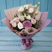 Букет цветов из:  Розы и Лизиантусы #REPLACE_PRED# Знаменском Краснодарский край