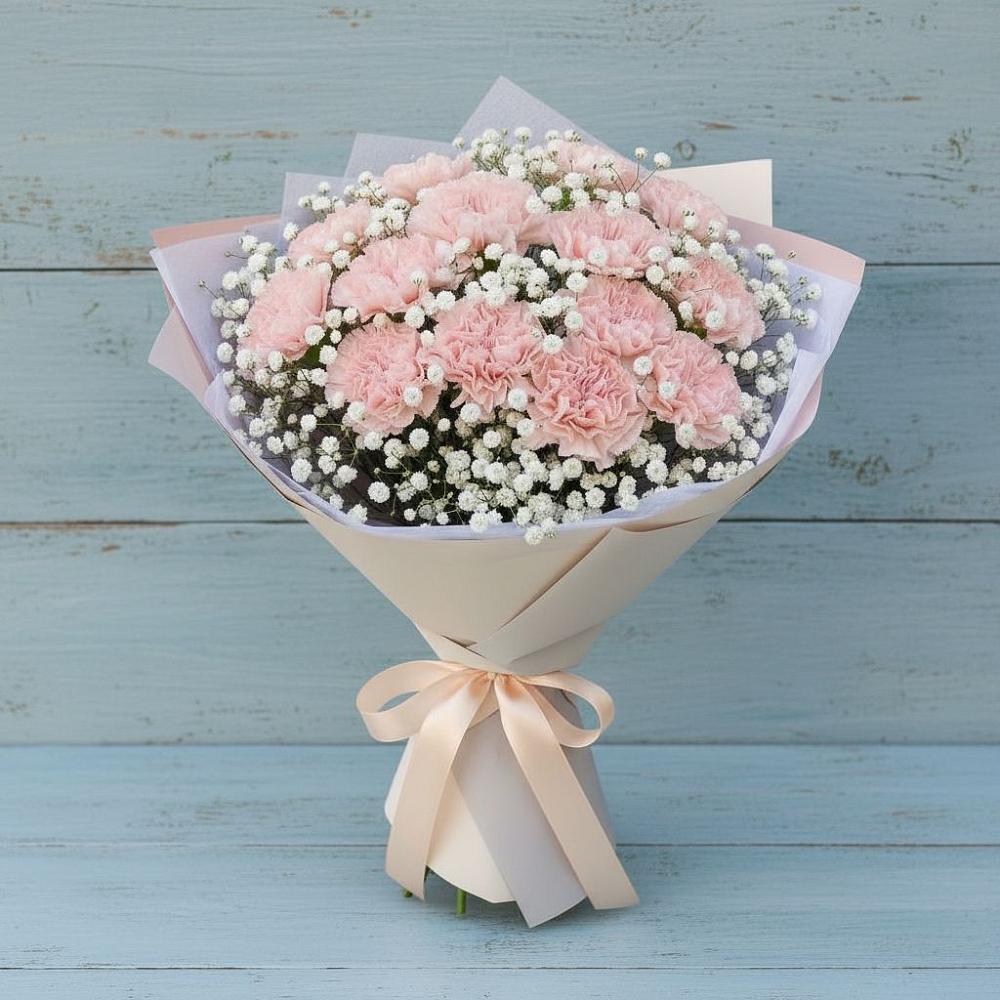 Букет цветов из: Гвоздики в Знаменском Краснодарский край