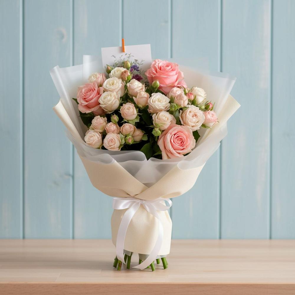 Букет цветов из: Розы в Знаменском Краснодарский край