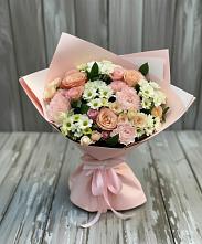 Букет цветов из:  Гвоздики, Розы и Хризантемы в Знаменском Краснодарский край
