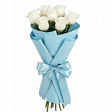 Букет 7 белых роз Проуд в Знаменском Краснодарский край