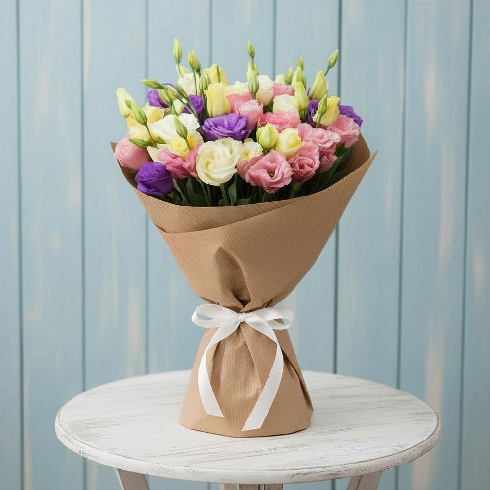 Букет цветов из: Лизиантусы в Знаменском Краснодарский край