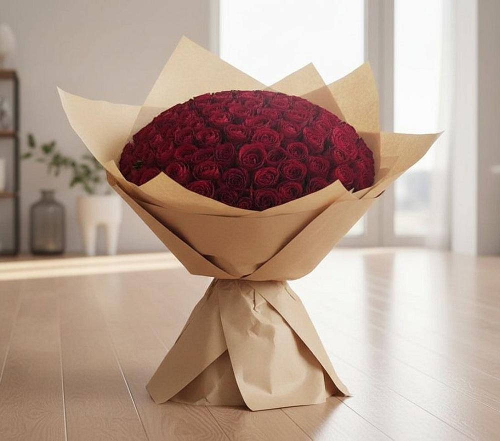 Букет 101 Красная роза в Знаменском Краснодарский край