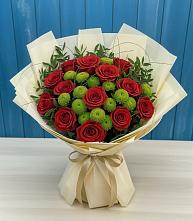 Букет цветов из:  Розы и Хризантемы в Знаменском Краснодарский край