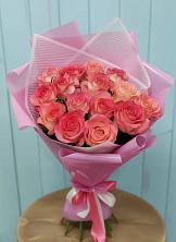 Букет 15 Розовых роз Равель в Знаменском Краснодарский край