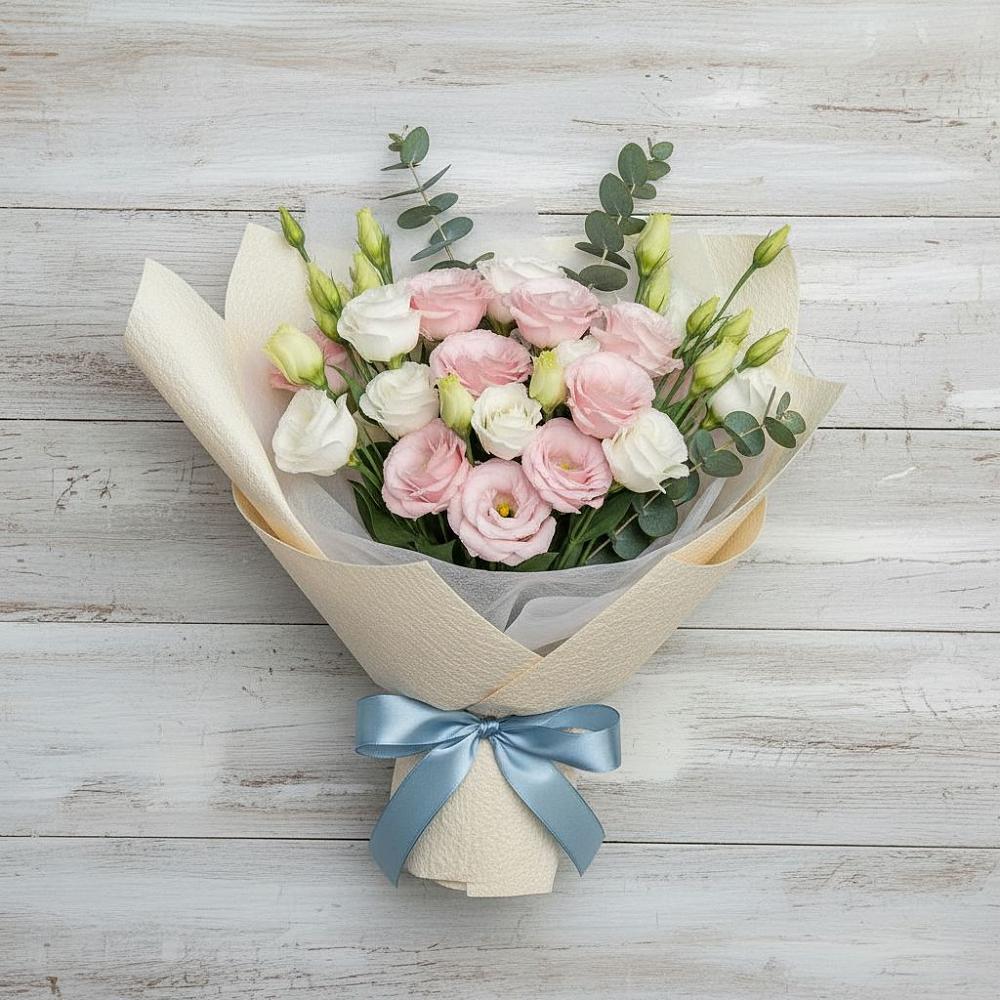 Букет цветов из: Лизиантусы в Знаменском Краснодарский край